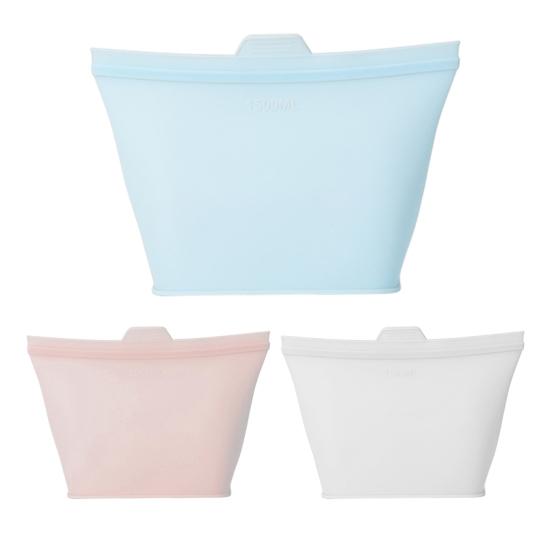Sac de Conservation Alimentaire en Silicone de Qualité Alimentaire avec Bande d'Étanchéité Pochette Étanchéité Reutilisable Compatible Micro-ondes Conservation Fraîcheur pour Cuisine Maison Salle à Manger