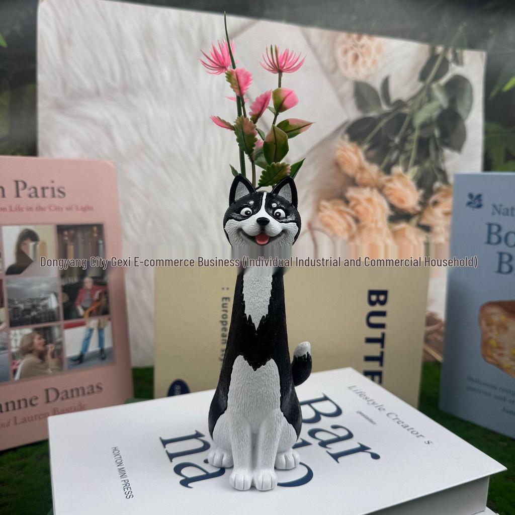 Bedårande sittande stor mage blomkruka skulptur för trädgård eller gräsmatta