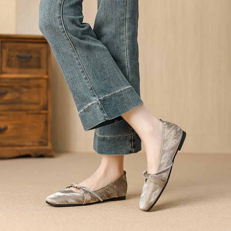 Fashion Women Mary Jane Shoes Flat Soft Comfortable Fairy Style with Dress Casual Walking Shoes