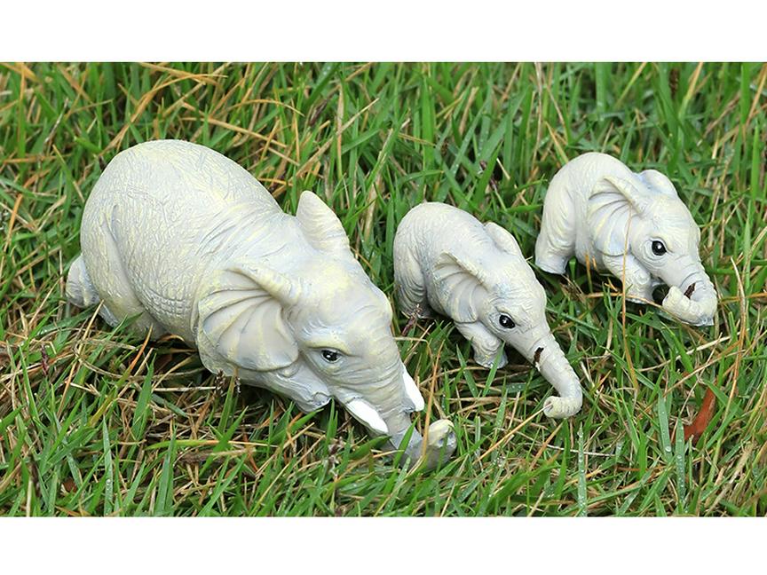 Resin Elephant Figurines: Parent and Baby Elephant Home Decoration