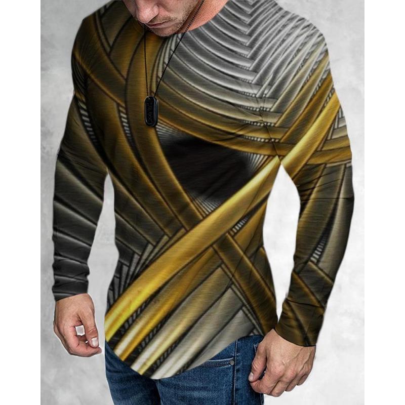 Frühling Herbst Mode Trendiges Herren Langarm Totenkopf Tier Bedrucktes T-Shirt Herren T-Shirts