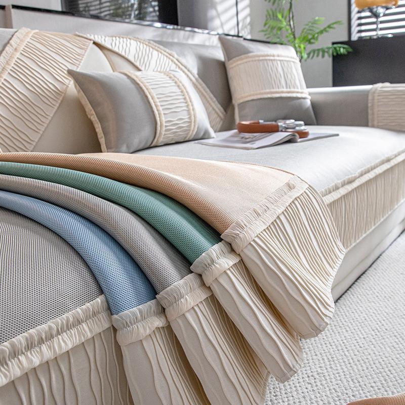 Ice Silk Sofa Cushion, Summer High-End Non-Slip Mat, Seat Cushion All-Inclusive Sofa Cover Towel, Summer Sofa Cover