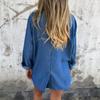 Frauen Sommer Herbst Denim Jacken Damen Lose Langarm Taschen Jeans Oberbekleidung Mäntel