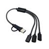 USB + Type C Male to 2/3 Type C Female Cable Adapters USB OTG Splitter Cord Converters Multiple Hubs for Charging and Data
