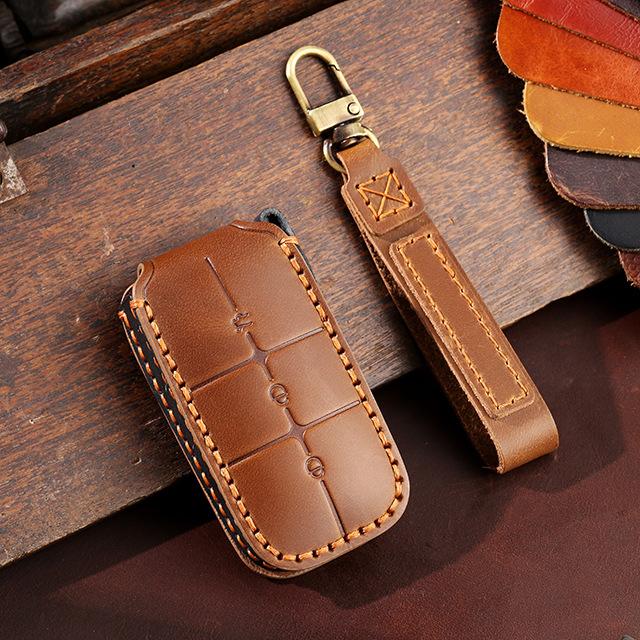 Leather Car Key Cover Keychain Holder Case Protector for Geely Galaxy L7 2023 L6 MAX 1.5T Plus AIR PRO 3 Buttons Smart Remote