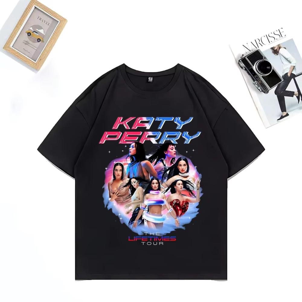 Katy Perry The Lifetimes Tuor Print T Shirts Men s Women Short Sleeve Cotton Tees Katy Perry T-shirts Unisex Y2k Tops Streetw... S разноцветный