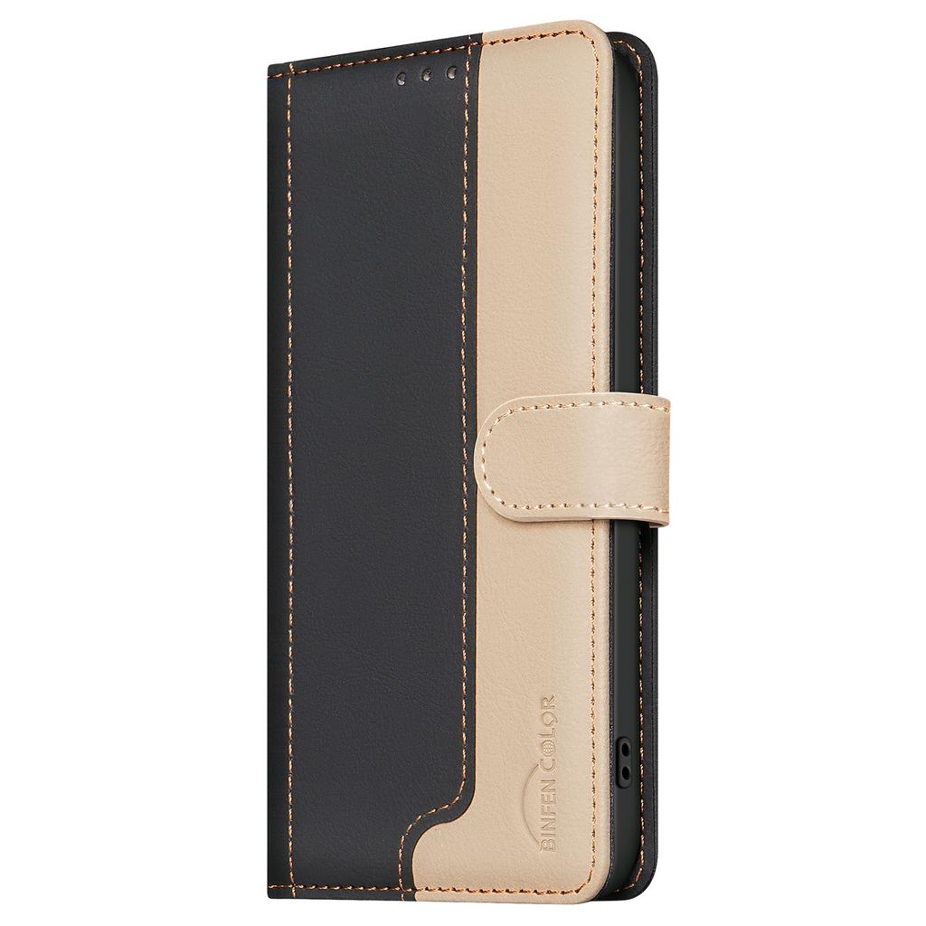 BINFEN COLOR BF33 pro Google Pixel 9a Kožené pouzdro Splicing Color Blokování RFID