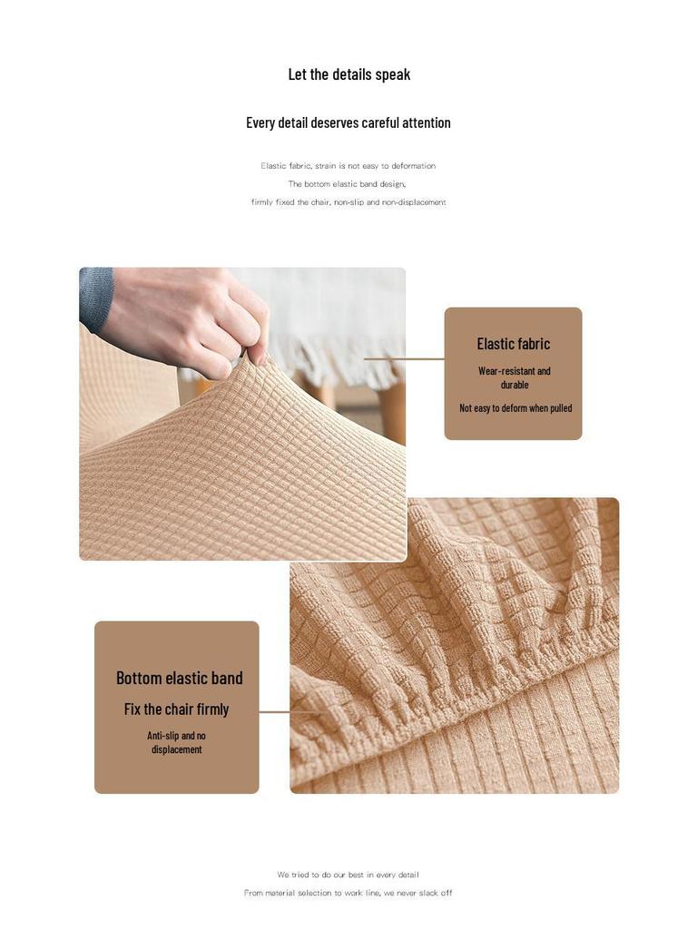 Water-Repellent Flared High-Back Chair Cover - Corn Kernel Design, Dustproof for Home & Hotel Dining.