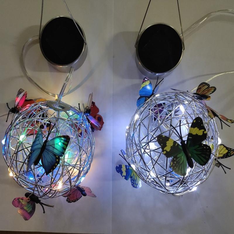 1pc Solar Wind Chimes Color Changing Outdoor Solar Butterfly Lights Waterproof Wind Chimes Solar Powered Light Garden Nightlight