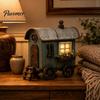 Resin Figurine for Home Decor Vintage Mini RV Statue, Retro Campervan House Figurine, Farmhouse Unique Collectible Craft Display Style Ornament Indoor
