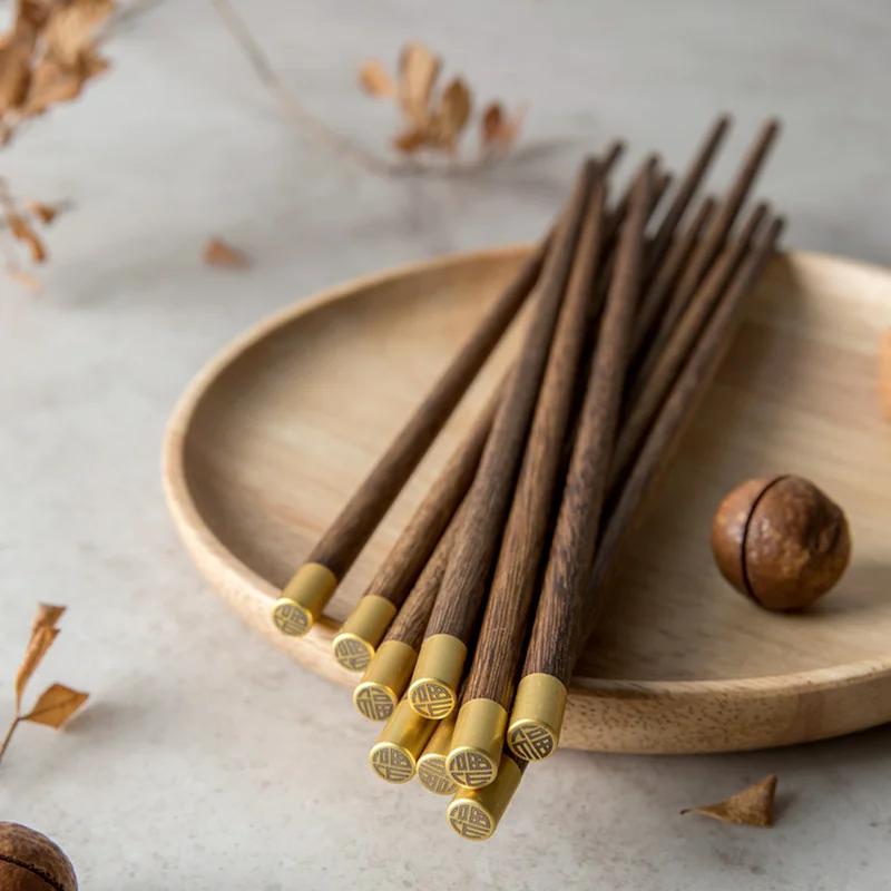High-grade Wooden Chopsticks Wax-free and Unlacquered Round Wood Household or Gift Chinese Style Chopsticks Kitchen Tableware