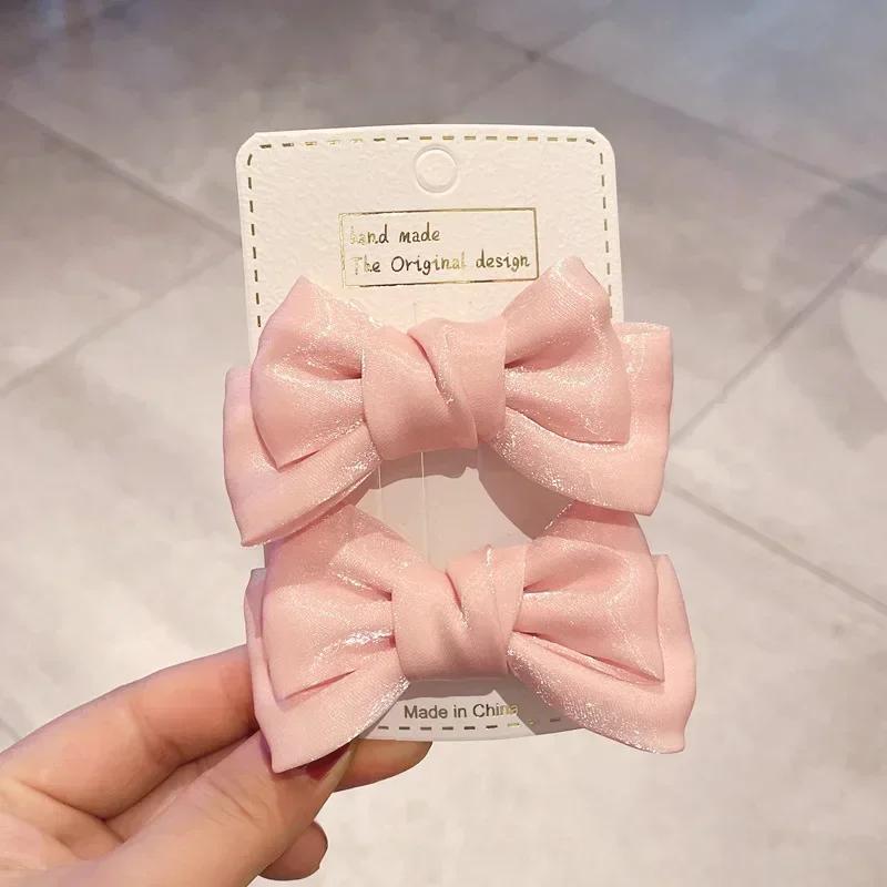 Sweet Bow Hair Clip Women Girls Bowknot Hair Clips Girls Princess Satin Butterfly Barrettes Duckbill Clip Kids Hair Accessories