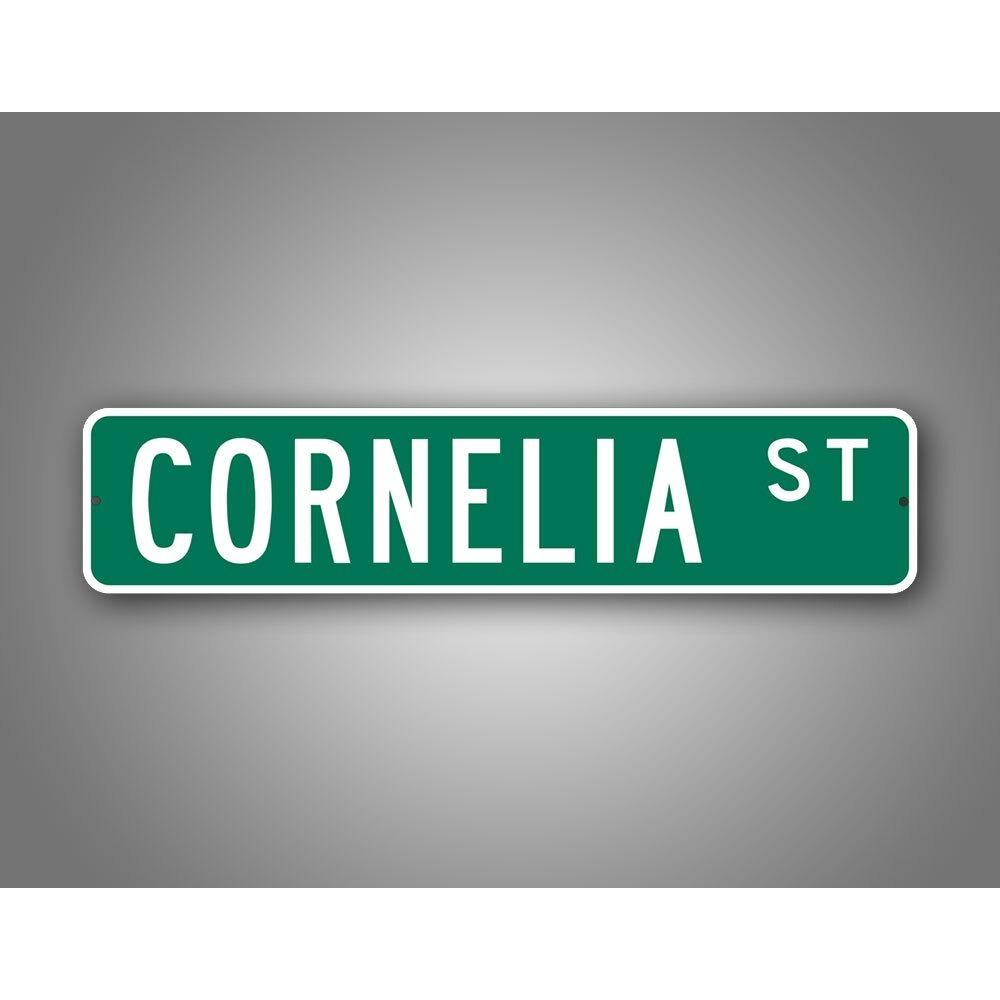

Personalized 4x16 Cornelia St Decor Sign Green Blue Pink Purple Street Themed Wall Art белый