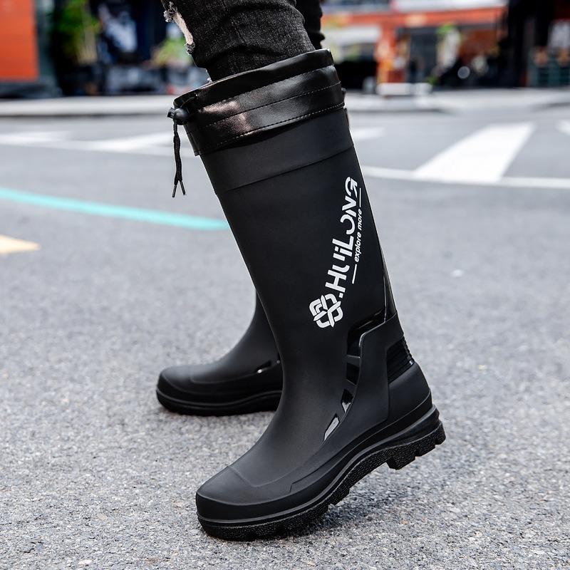 Tall rain shoes men's adult waterproof shoes non-slip water boots takeaway rider long men's rain boots