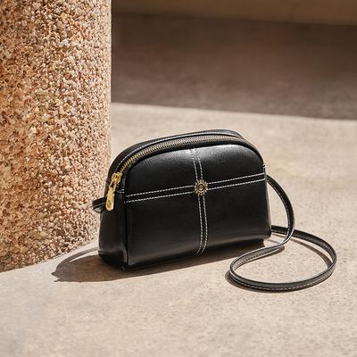 Genuine Leather Single Shoulder Women's Bag 2025 New High-End Cowhide Small Square Bag Niche Trendy Fashion Versatile Crossbody Women's Bag