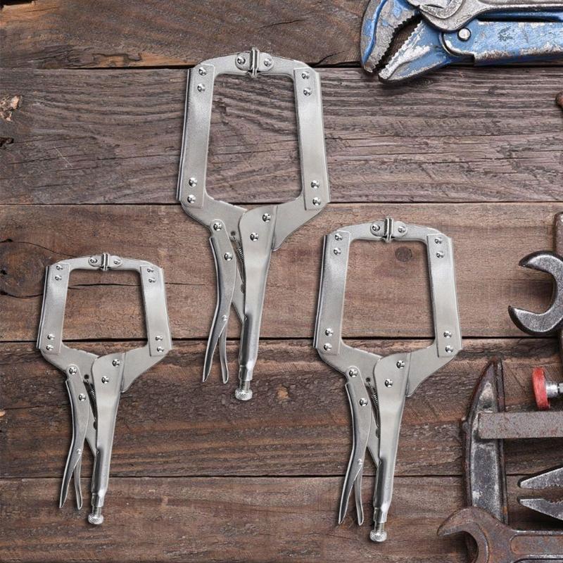 Locking C Clamp Locking Pliers Adjustable Welding Clamps Vises Regular Tip and Swivels Pad for Shop Home Farm Automotive