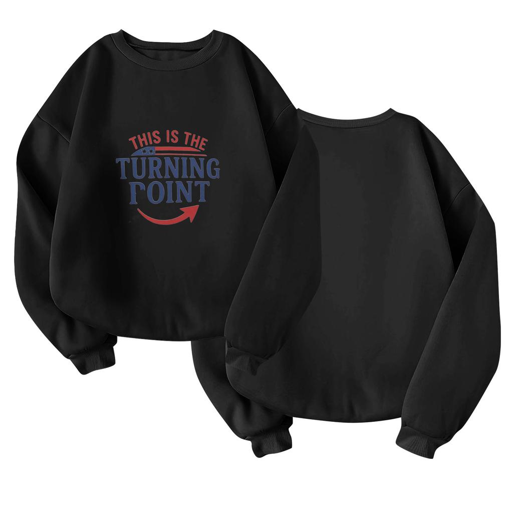 Unisex Fashion Casual Long Sleeve  Print Round Neck Top