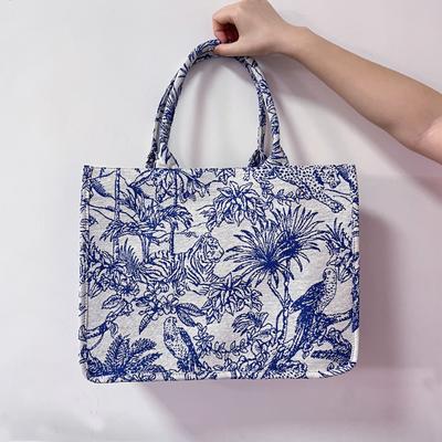 Jacquard-Strand-Einkaufstasche für Damen, 2024, Luxus-Designer-Handtasche, Reise, große Kapazität, Umhängetasche, Stickerei, Einkaufstasche