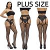 Large Plus Size Women Lace Fishnet Black Stockings Female Lingerie Sexy Tights Leggings High Waist Mesh Pantyhose for Woman 5XXXXXL