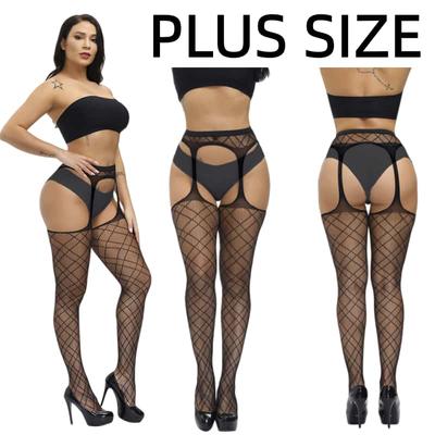 Duże Plus Size Damskie Koronkowe Siatkowe Czarne Pończochy Damska Bielizna Seksowne Rajstopy Legginsy Wysoki Stan Siatkowe Rajstopy dla Kobiety 5XXXXXL