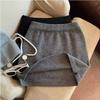 Pure Desire Koreanischer dicker Strick-Midirock - Herbst/Winter Retro Elastischer hoher Bund, Petite A-Linie Bodycon für Damen