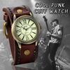 JewelryWe Wristwatch for Men and with a Retro Stylish Leather and Alloy Perfect for Birthdays and Day Brown Antique-Style Women, Unisex, Dial-Style