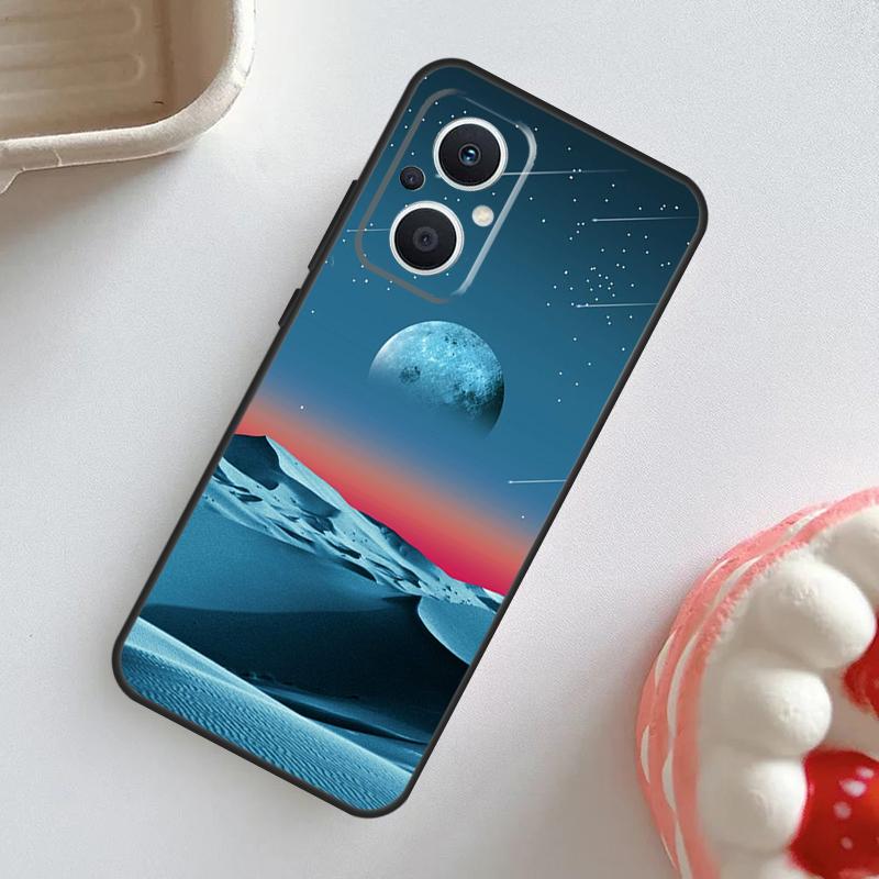 Moon Stars Space Case For OPPO Reno 11F 8T 4Z 5Z 4 6 7 8 5 Lite 10 Pro OPPO Find X2 X3 Lite X5 X6 Pro Cover