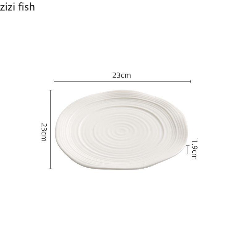 Irregular Ceramic Threaded Plate Creative Steak Plate Pasta Plate Dessert Dish Restaurant Molecular Cuisine Specialty Tableware