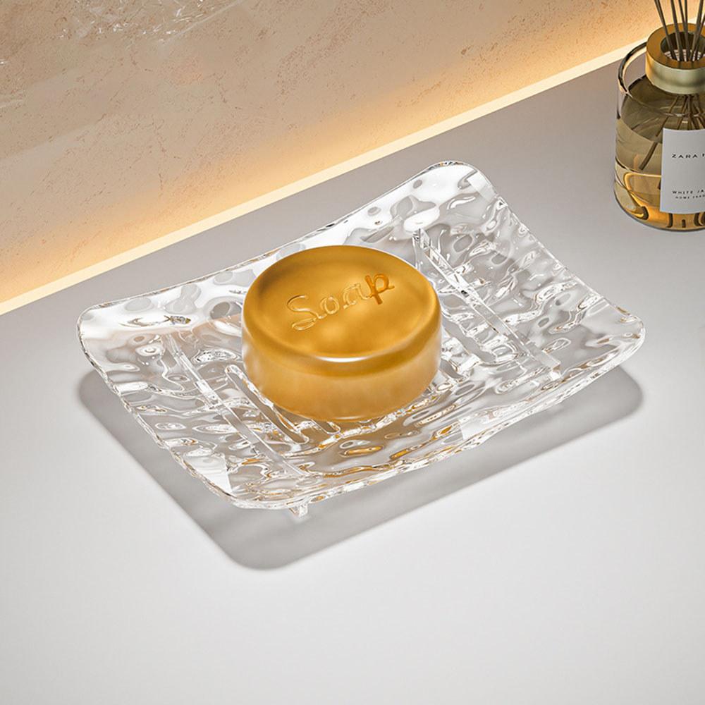 Luxury Modern Soap Dish with Drainage Design Elegant Bathroom Organizer Single Layer Soap Holder