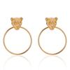 Fashion Head Leopard Geometric Alloy Earrings Trendy Metal Jewelry Women For