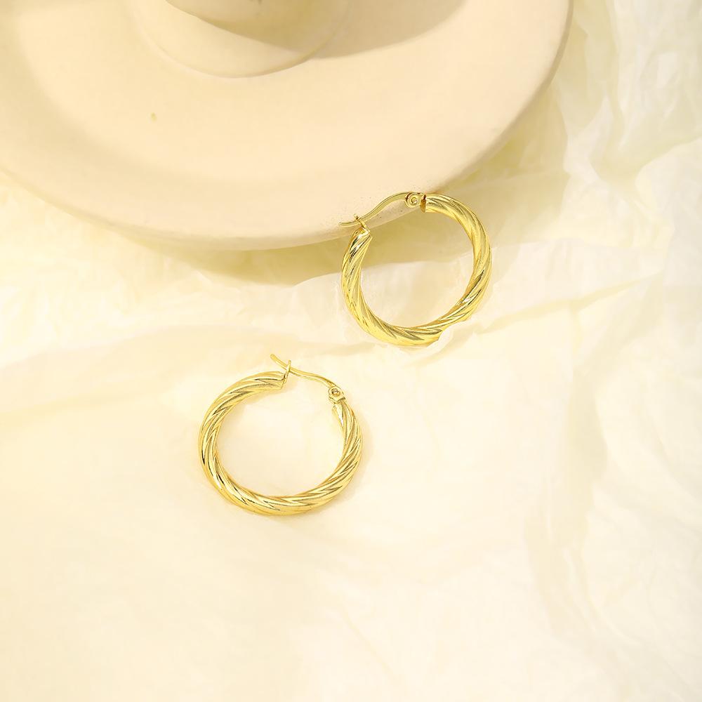 Fashion Personality Stainless Steel Stud Earrings High Light Luxury Square Geometric Earrings Femininity Niche Earrings