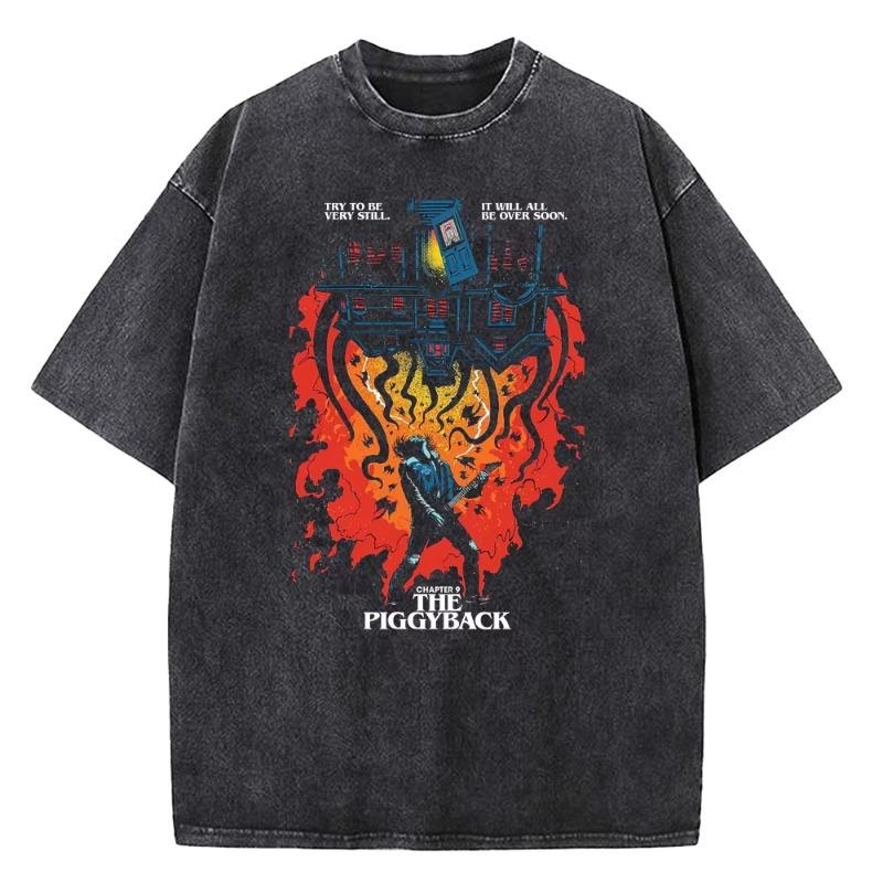 Quality Cotton Acid T Shirt American TV Series Stranger Vintage Washed Movie T-shirt ELEVEN 11 for Men Women