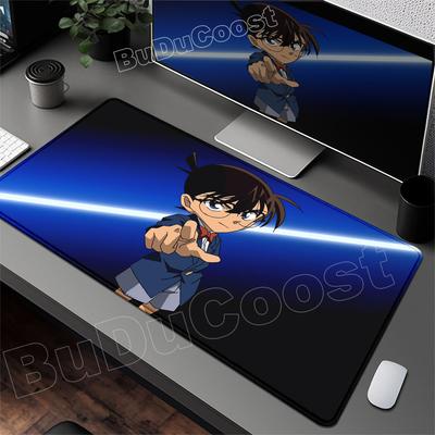 Tastatur PC Schreibtischunterlage Niedliches Anime Detektiv Conan Mauspads HD Druck Computer Gamer Verriegelungskante Rutschfestes Mauspads XXL 90x40cm