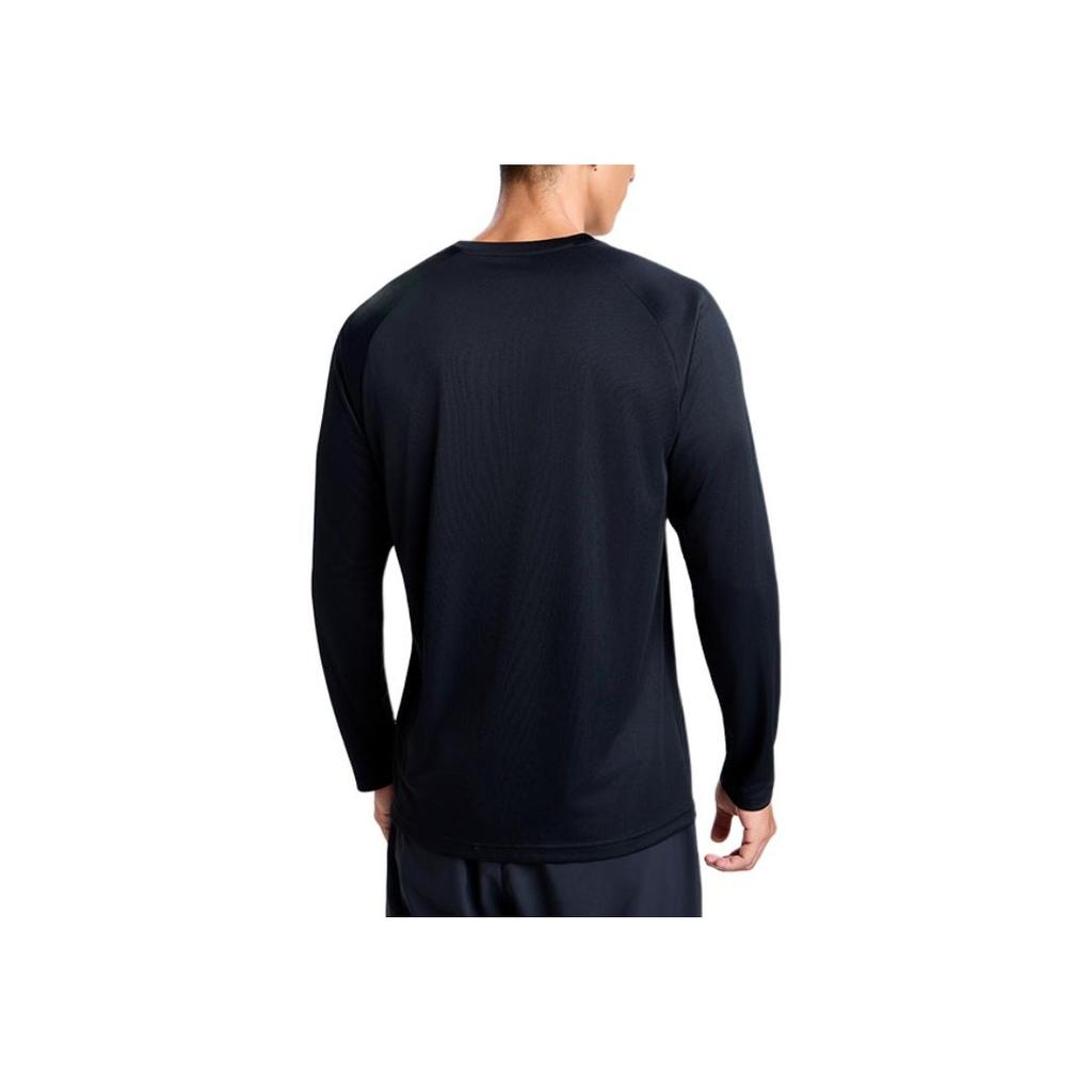 Asics Rundhals-Pullover Komfortabel Lässig Langarm-T-Shirt Herren Tops Schwarz 2011D047-001