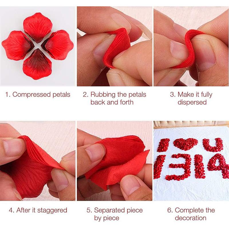 3000/100Pcs 4.5cm Artificial Fake Rose Petals Red Simulation Silk Rose Petal For Valentines Day Wedding Party Romantic Decor