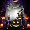 Men's Long Sleeve Hooded Sun Shirt with Halloween Print