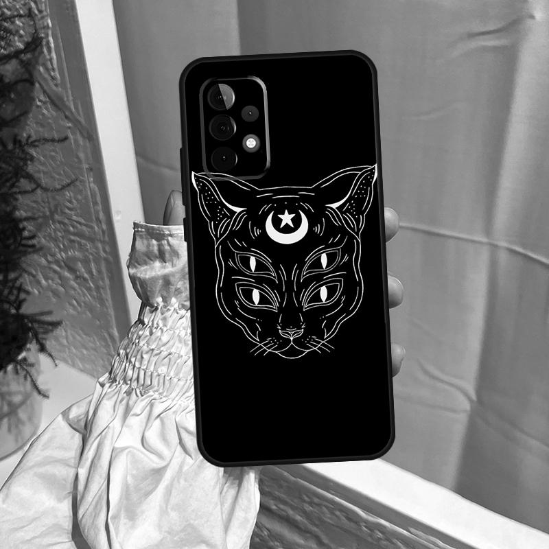 Måne Tarot Häxkatt Fodral För Samsung Galaxy A52S A06 A16 A26 A36 A56 A55 A35 A15 A53 A32 A33 A13 A14 A34 A54 A17