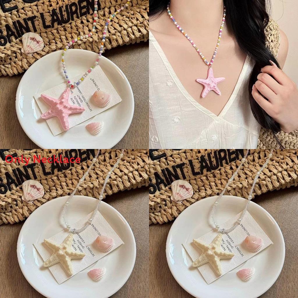 Dolphin Resin Starfish Necklace For Women Summer Beach Vacation Jewelry Accessory