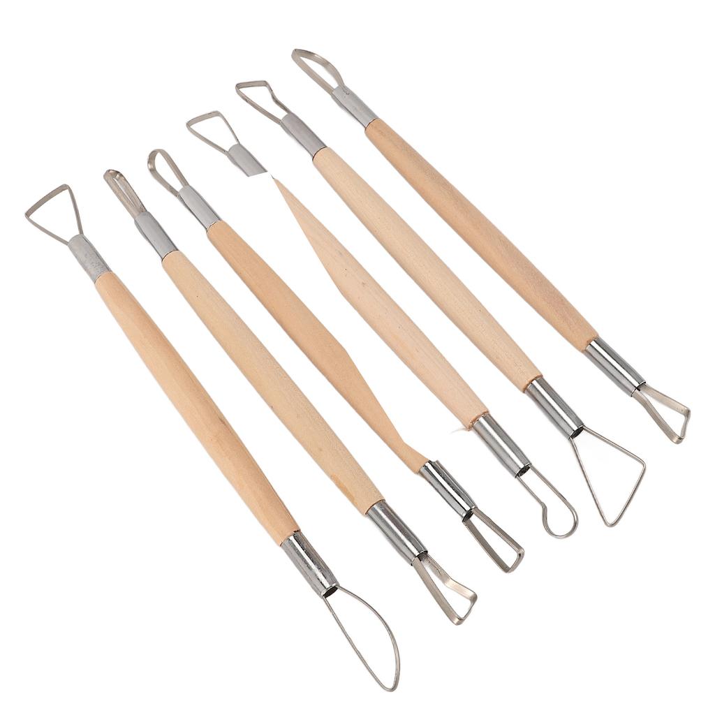 6Pcs Clay Sculpting Loops Rakes Tools Set Double Ended Pottery Modelling Shaping Craft Kit