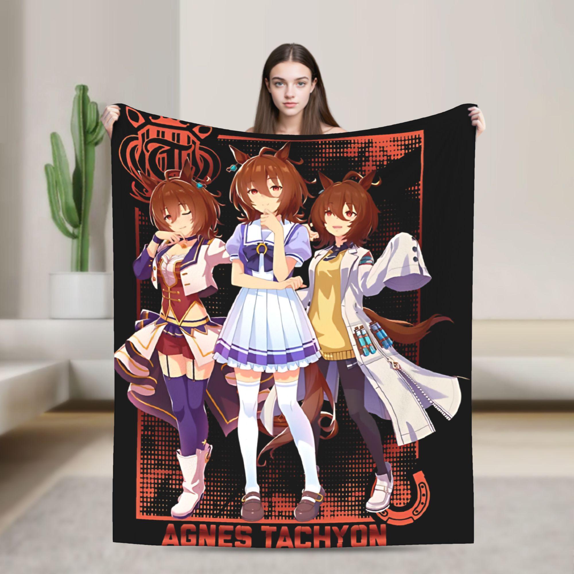 

Uma Musume Pretty Derby Anime Art Horsegirl Design Blankets Flannel Warm Throw Blankets for Bed Bedroom Quilt 200x150cm 80x60in