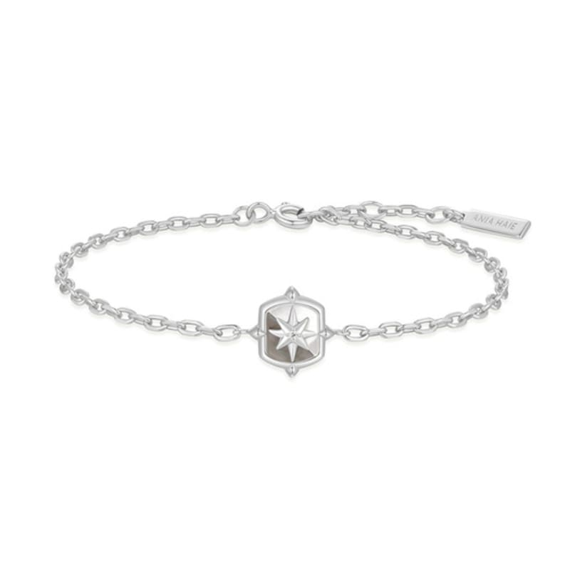 

ANIA HAIE Silver Color Block Mother-of-Pearl Star 925 Silver Bracelet B067-03H single type