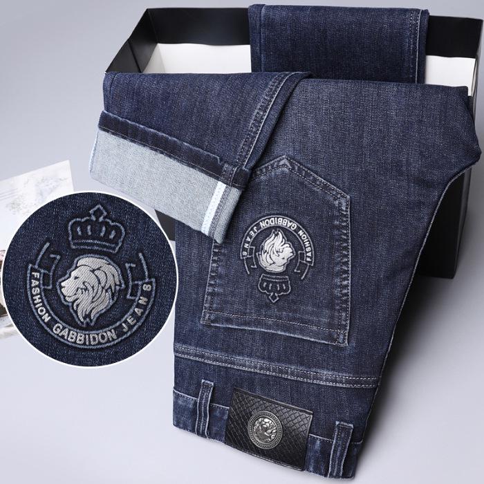 

Мужские облегающие джинсы Four Seasons с вышивкой - повседневный деловой стиль высшего класса 33 (waist 2.6, 150 jin)