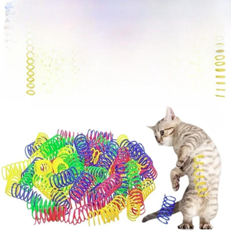 4/200 Pièces Indicateur Interactif Coloré Ressorts Spiraux Bobine Chat Jouets pour Chatons et Chats Produits pour Animaux de Compagnie