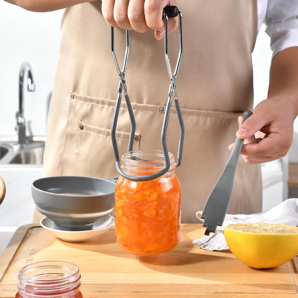 3-Piece Multifunctional Jam-Making Set: Anti-Scald Jar Clip, Folding Funnel, Magnetic Lid Lifter