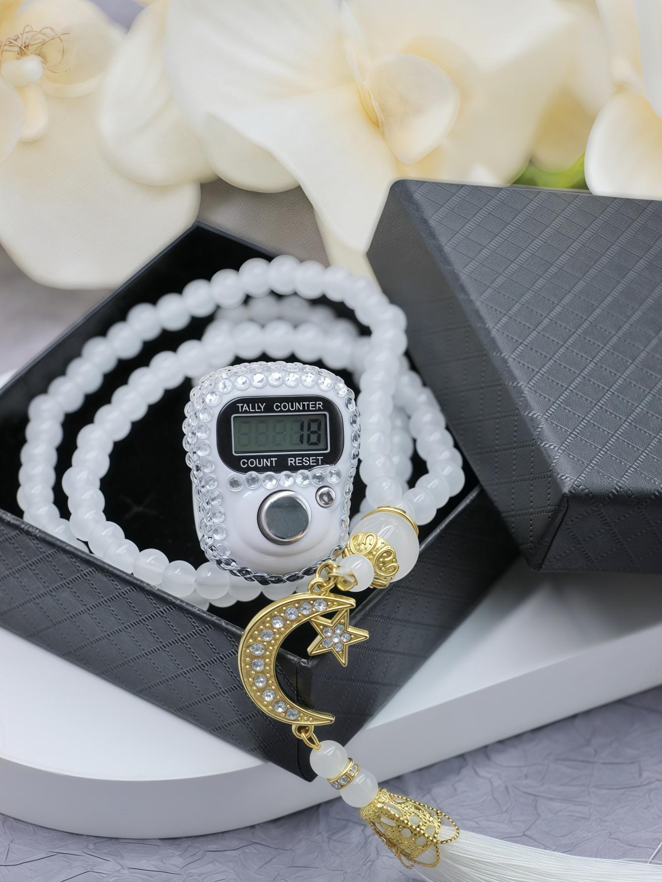 

Star Moon Bracelet Ring Counter Set with Gift Box, Portable Prayer Yoga Counter, Birthday Christmas Gift for Women