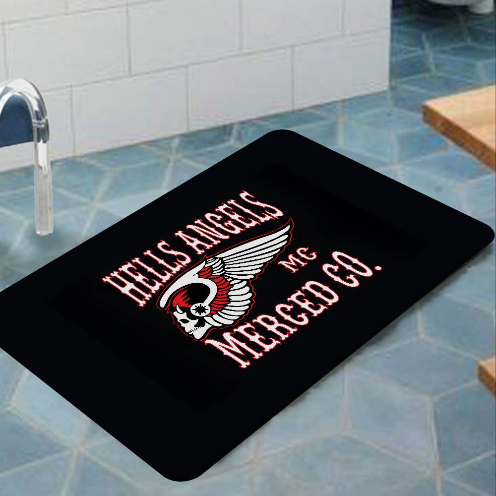 H-Hells A-Angels Badmat Antislip Absorbeert Water Lange Strip Kussen Slaapkamermat Hotel Decor Mat 40x60 cm
