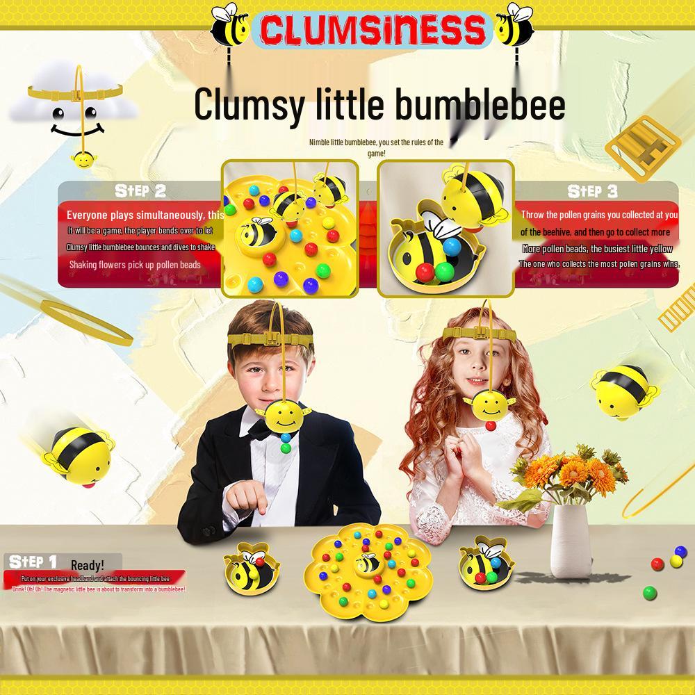 Clumsy Little Bee Magnetic Beads Fishing Game: Interactive Multiplayer Toy for Kids and Parents