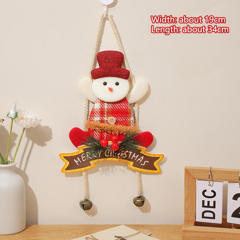 Christmas Decorations Wooden Snowmen Santa Claus Reindeer Door Hanging Ornament XmasTree Indoor Scene Layout Home New Year Decor