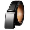 [White Fang] Genuine Leather Belt with Automatic Buckle - Cool, Stylish, Business, Casual, Simple, Men's BTA390 (Black)