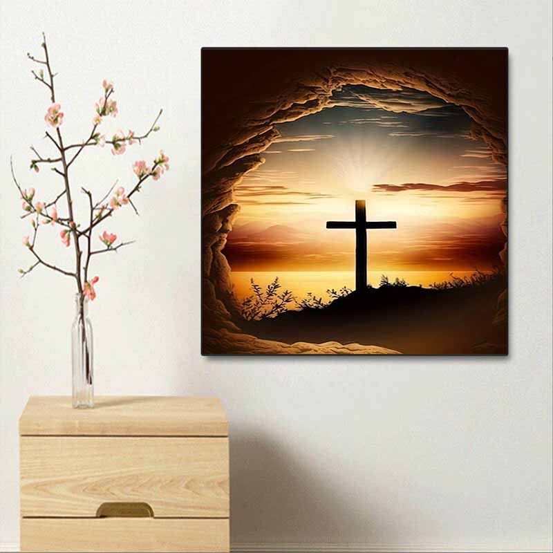 New Arrival 5D DIY Full Circle Diamond Painting "Cross" Embroidery Cross Stitch Home Decor Gift